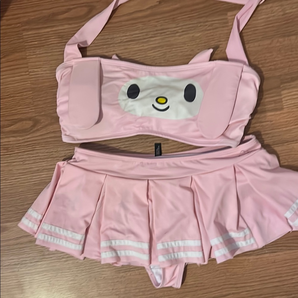 Cute Pink Character Bikini Set
